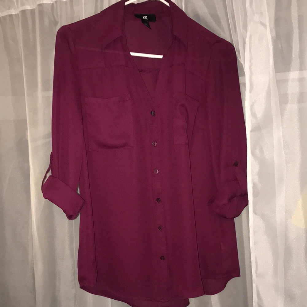 iZ BYER red button up blouse